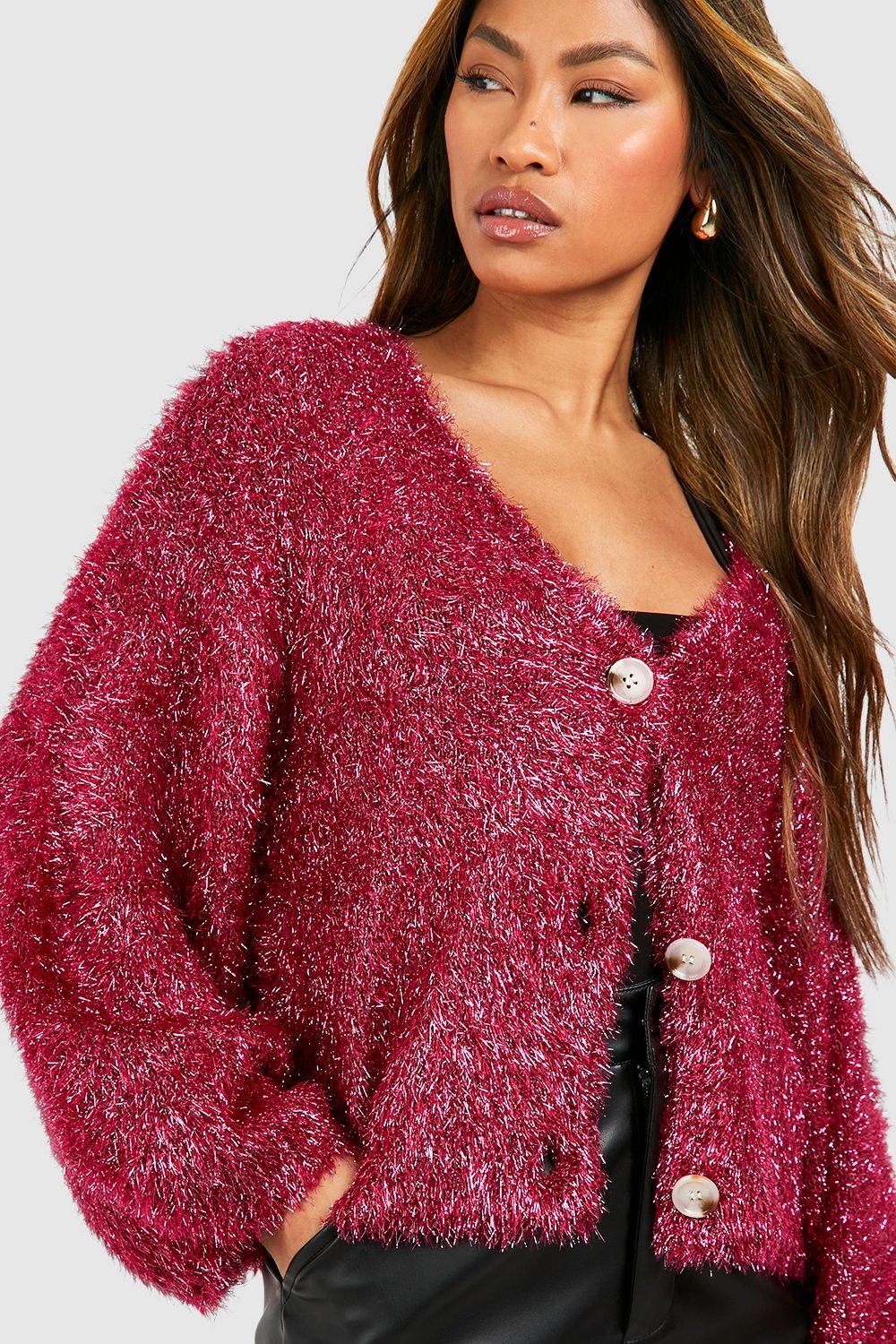 Pink sequin outlet cardigan